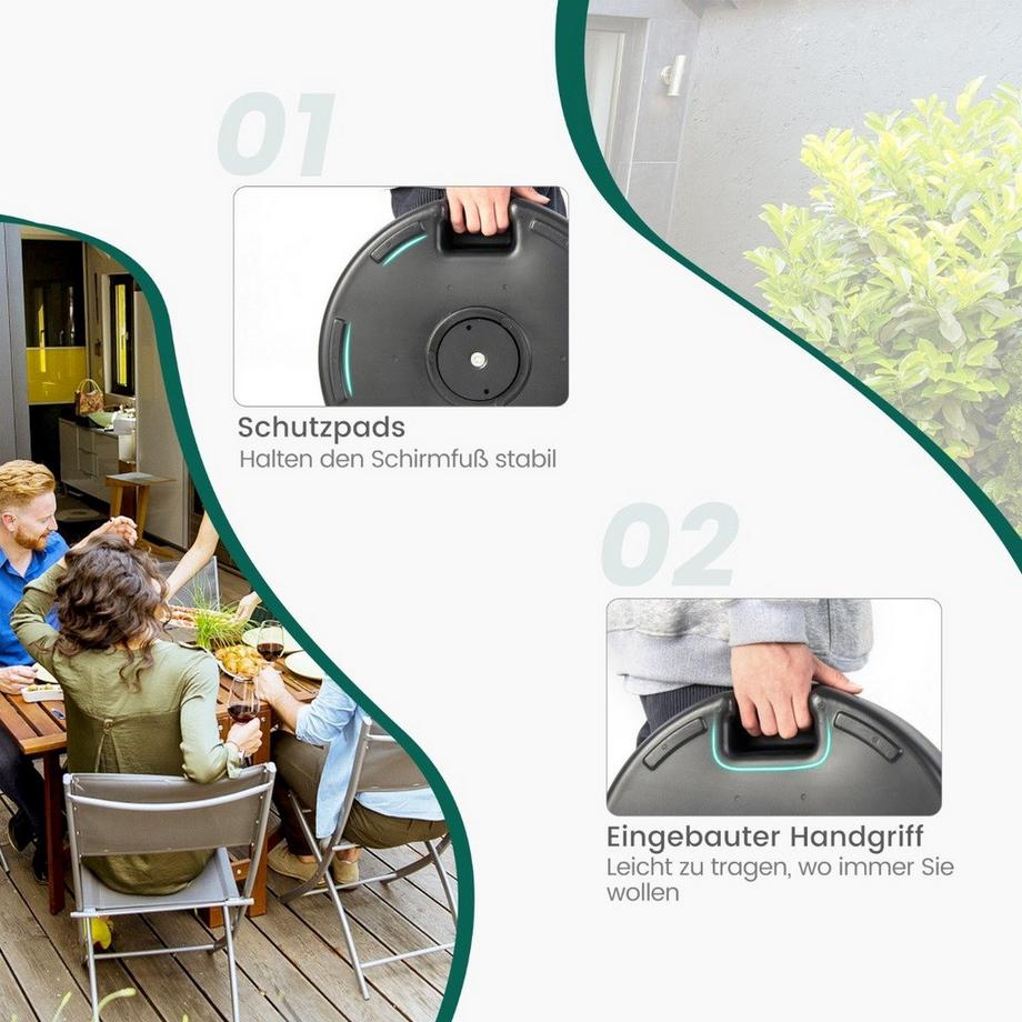Northix Portaombrelli rotondo riempibile con diametro 45 cm per un massimo di 30 kg nero  