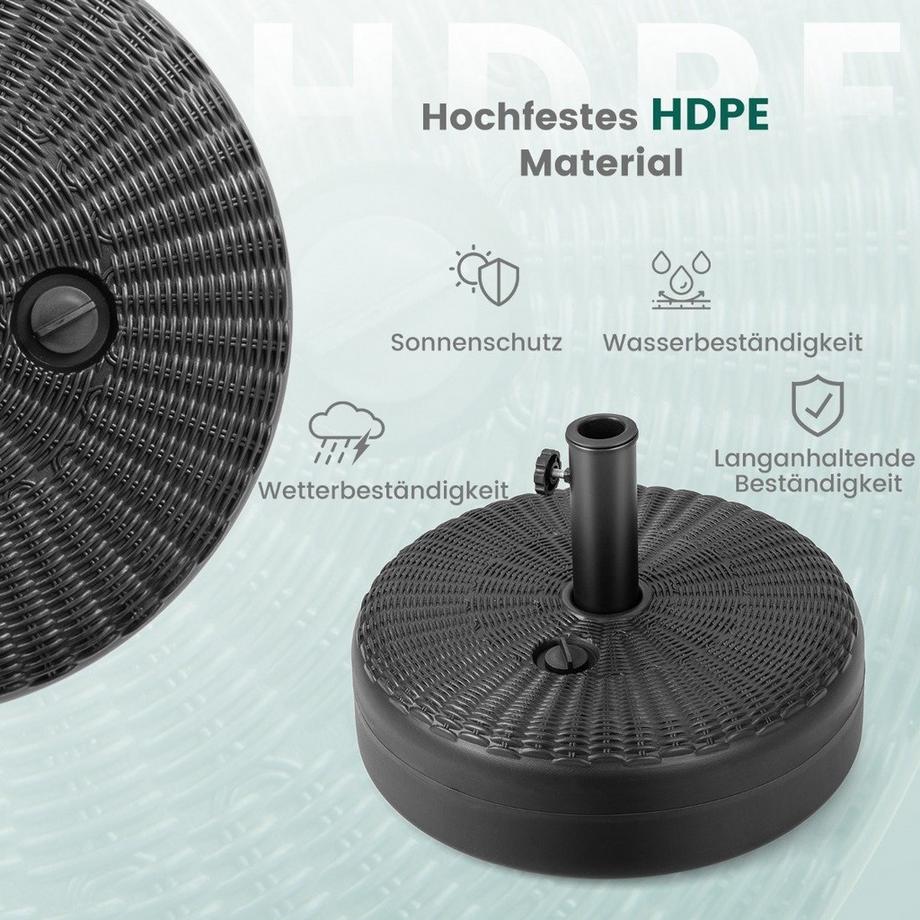 Northix Portaombrelli rotondo riempibile con diametro 45 cm per un massimo di 30 kg nero  