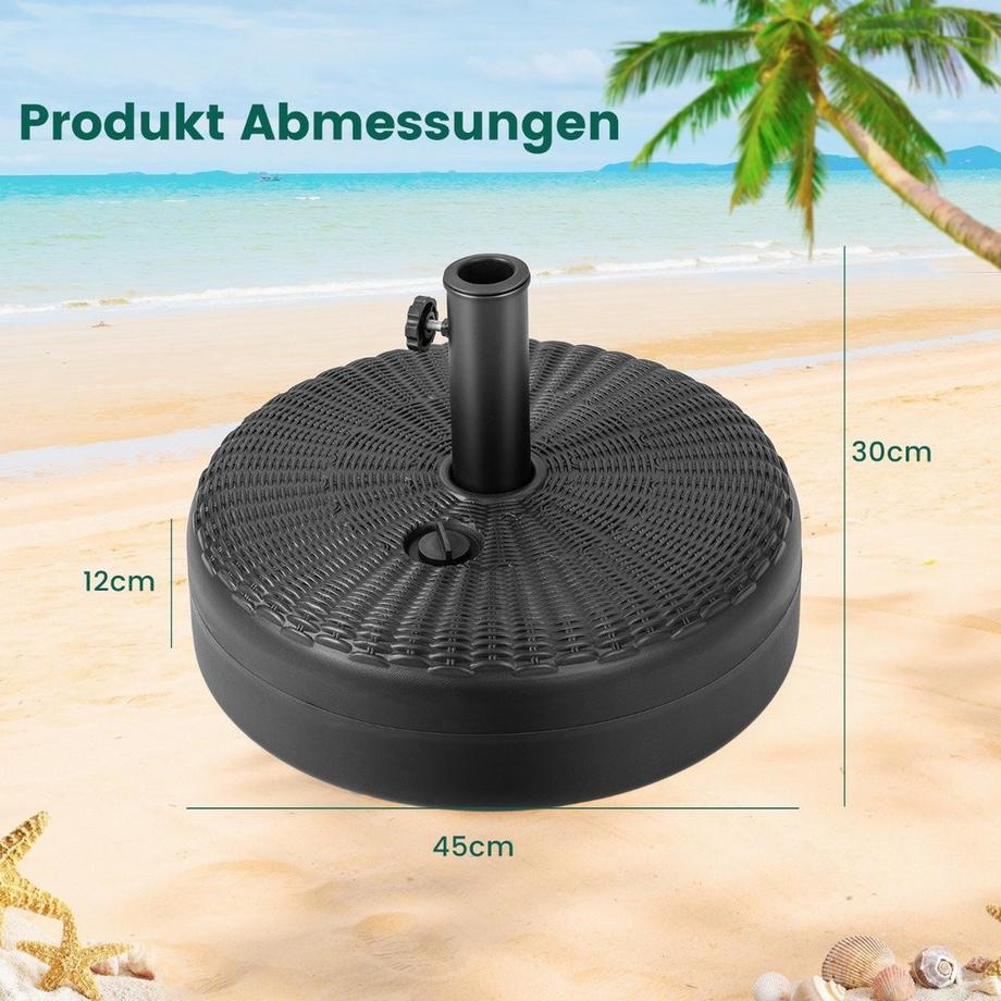 Portaombrelli rotondo riempibile con diametro 45 cm per un massimo di 30 kg nero