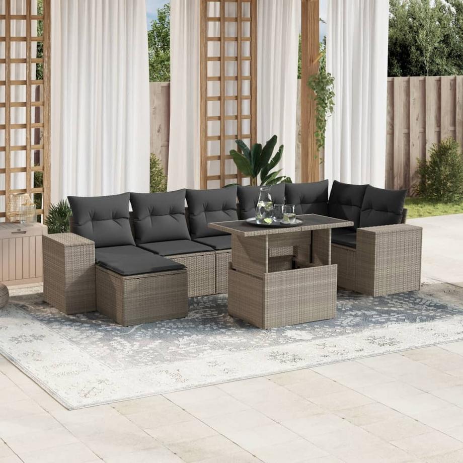 VidaXL set divano da giardino Polirattan  
