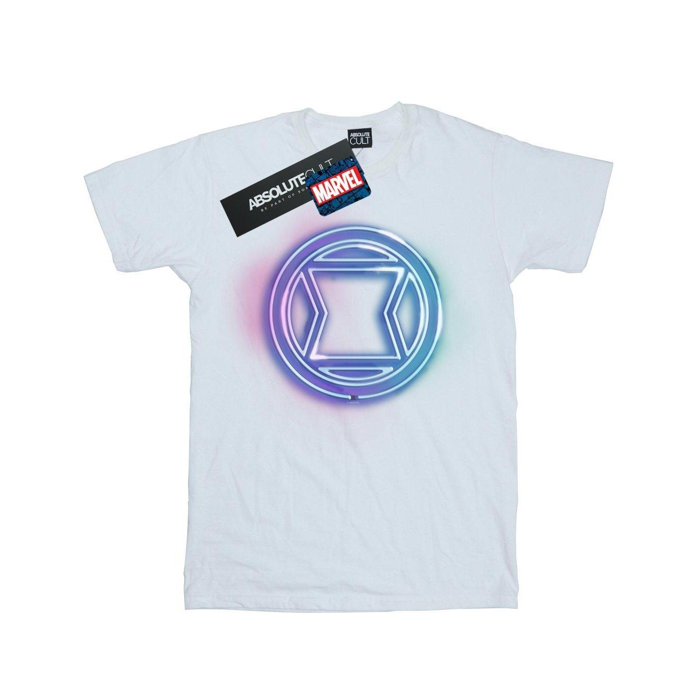 Image of Black Widow Neon Logo Tshirt Herren Weiss L