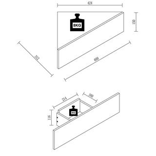 VCM Holz Wandschublade Nachtschrank Wandboard Eckregal Schublade Konsole Nachttisch Usal S  