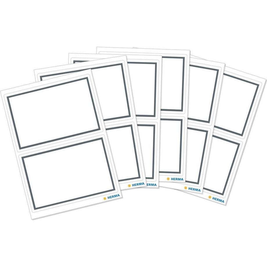 HERMA HERMA Book labels 82x55mm grey frame 6 sh. sticker decorativi  