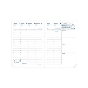 Quo Vadis - Recharge Agenda - 2025 - Randonnée - Semainier Planning - Allemand - 13 mois de décembre à décembre - 9x12,5 cm - Papier Clairefontaine blanc - Fabrication française