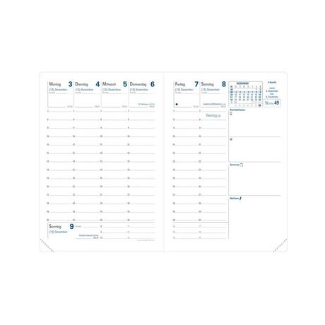 Quo Vadis Quo Vadis - Recharge Agenda - 2025 - Randonnée - Semainier Planning - Allemand - 13 mois de décembre à décembre - 9x12,5 cm - Papier Clairefontaine blanc - Fabrication française  