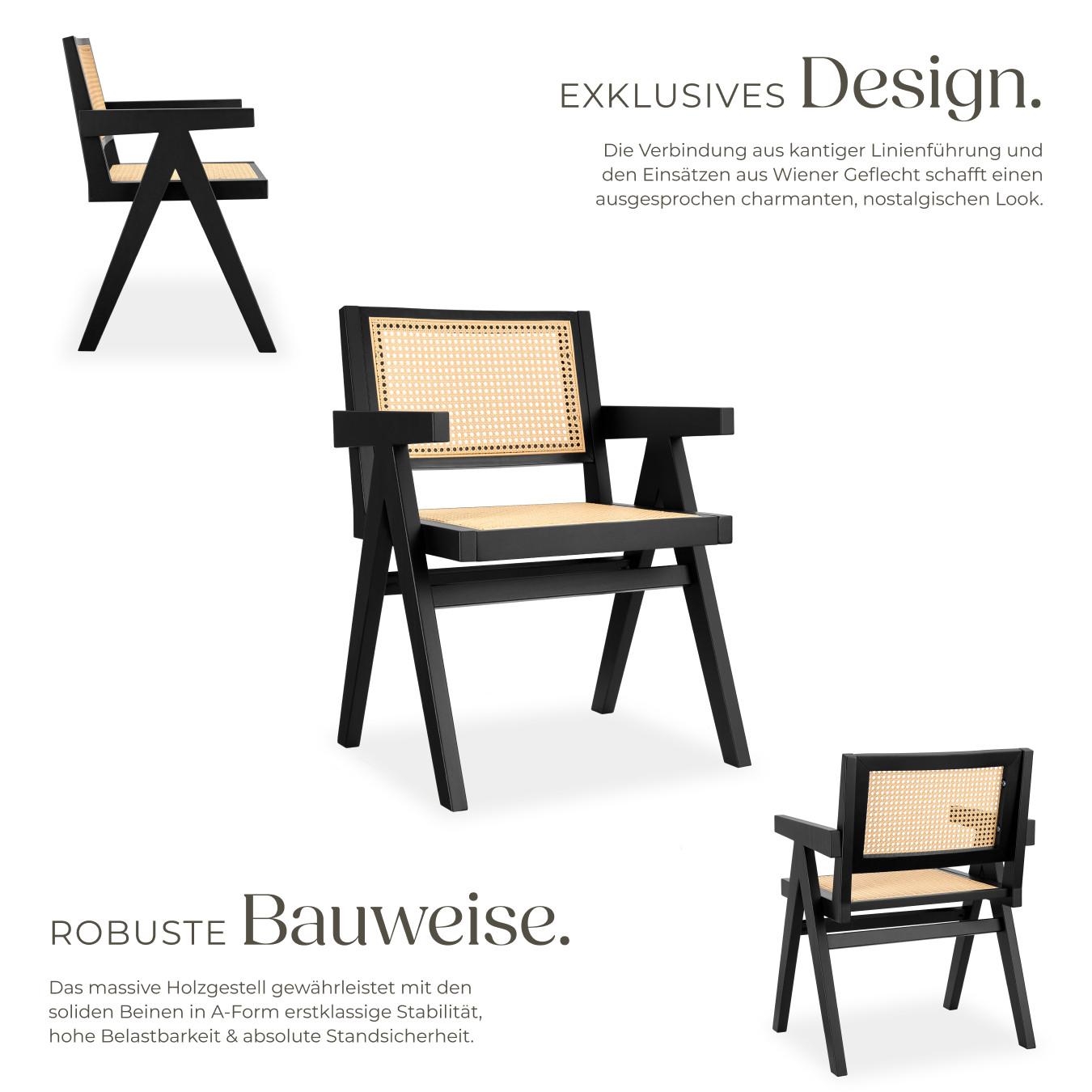 Tectake Fauteuil avec accoudoirs LISSY Style bohème  