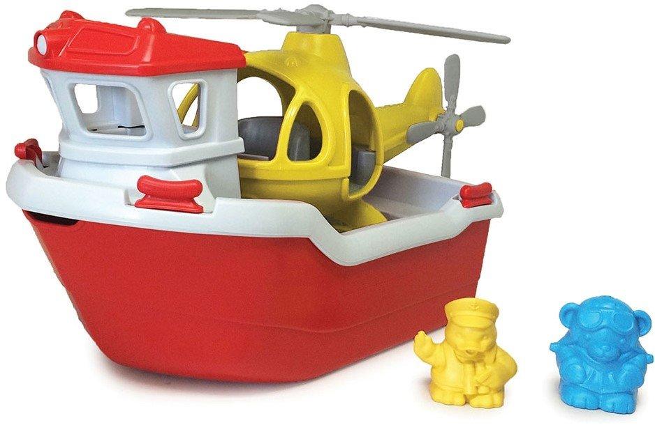 Image of green toys Toys Rettungsboot mit Huchrauber