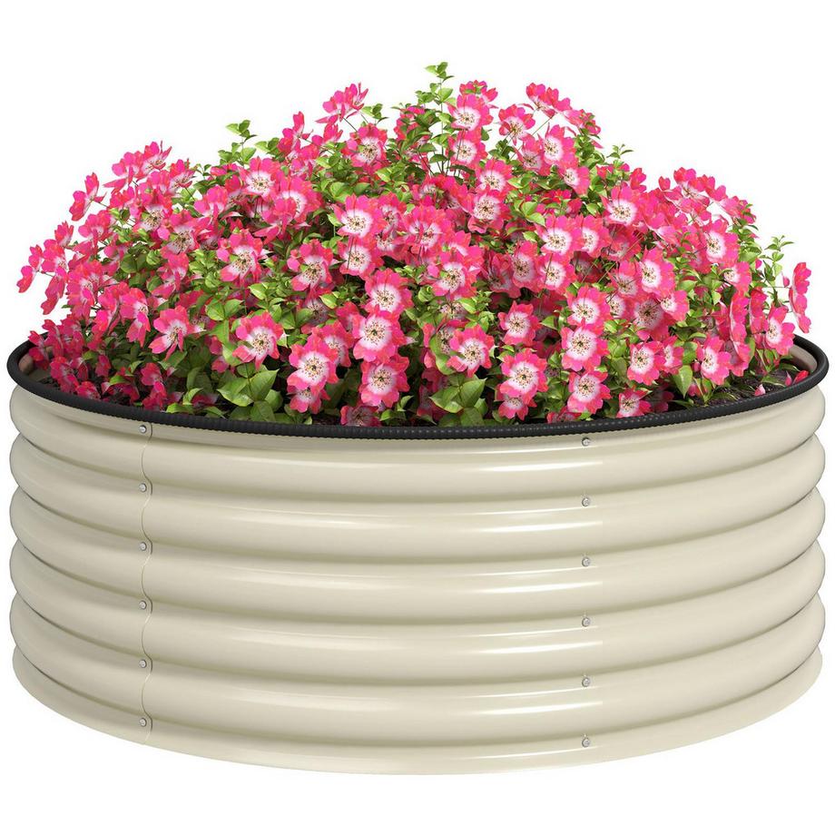 Northio Hochbeet aus Stahl, Pflanzbeet Frühbeet Gartenbeet stapelbar Blumenkasten steckbar Pflanzkasten 120x120x43cm Gemüsebeet für Garten Balkon Terrasse, Pflanzkübel für Blumen, Pflanzen Aosom  