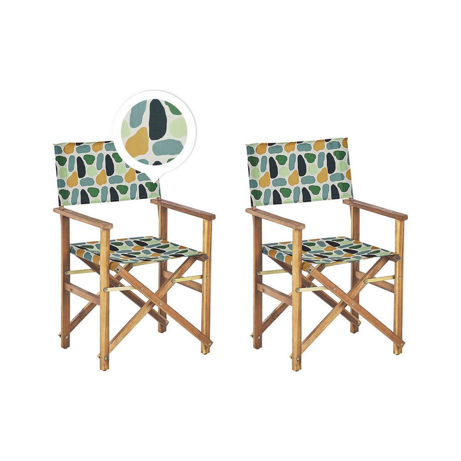 Beliani Lot de 2 chaises de jardin en Tissu Moderne CINE  
