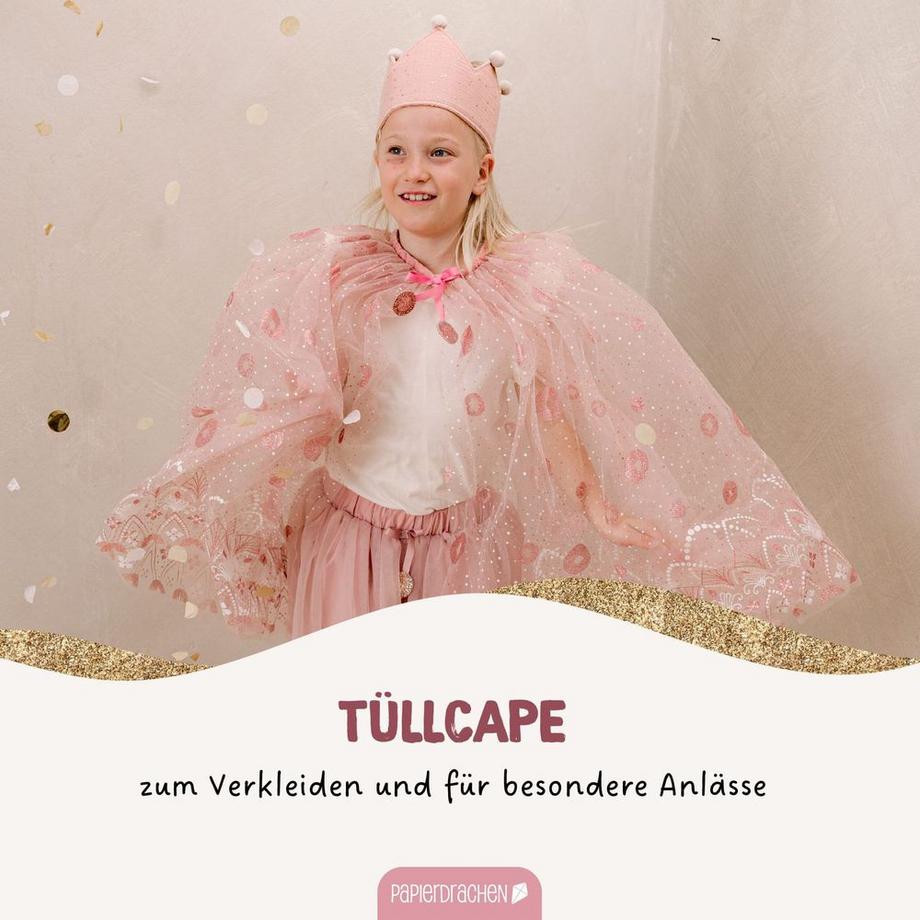 Papierdrachen  Tüll Cape mit Glitzer 