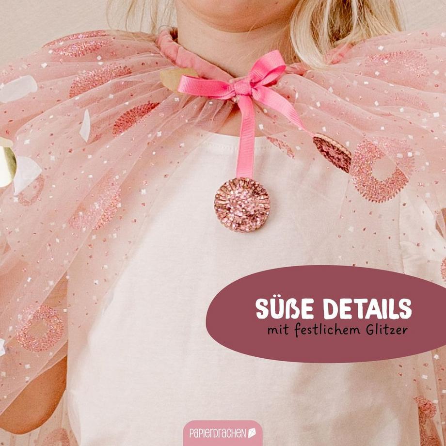 Papierdrachen  Tüll Cape mit Glitzer 