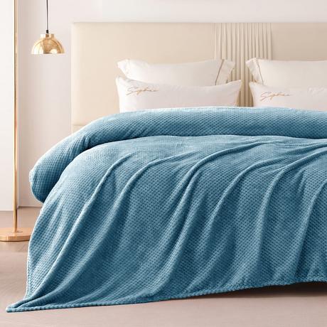 Alopini Coperta in pile super morbida e calda con motivo a nido d'ape  