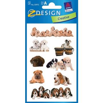 Z-DESIGN Sticker Creative 55972 Hundekinder 3 Stück