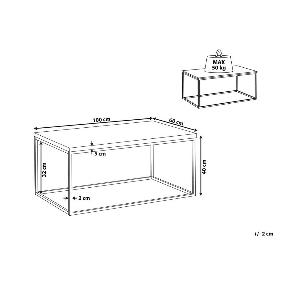 Beliani Couchtisch aus MDF-Platte  DELANO  