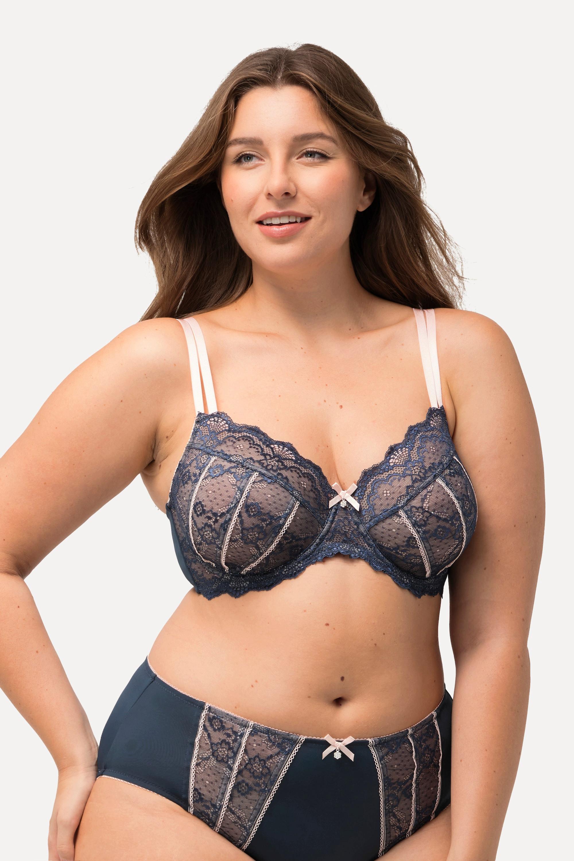 Ulla Popken  Soutien-gorge à armatures, dentelle et bretelles doubles - bonnet C-E 