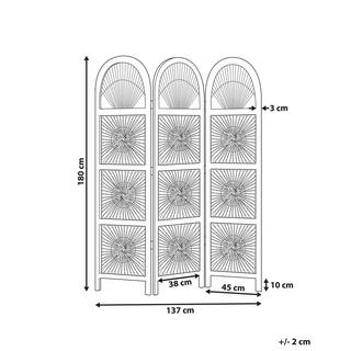 Beliani Séparateur de pièce à 3 panneaux en Rotin Boho POMEZIA  
