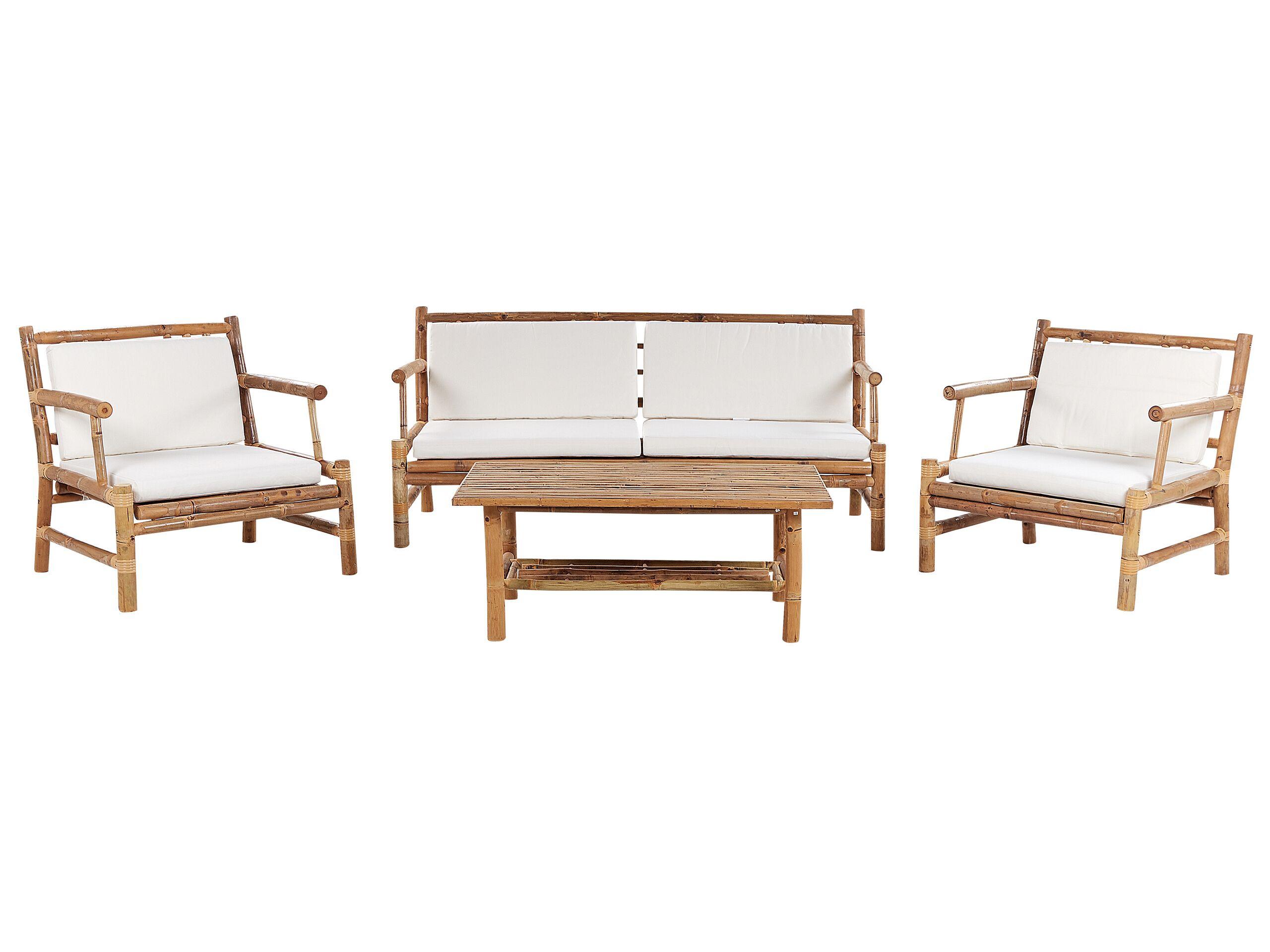 Image of Lounge Set mit Tisch aus Bambusholz Rustikal RICCIONE Lounge Set mit Tisch aus Bambusholz Rustikal RICCIONE