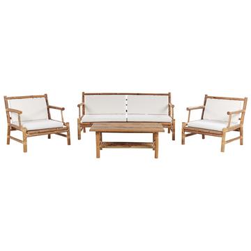 Lounge Set mit Tisch aus Bambusholz Rustikal RICCIONE