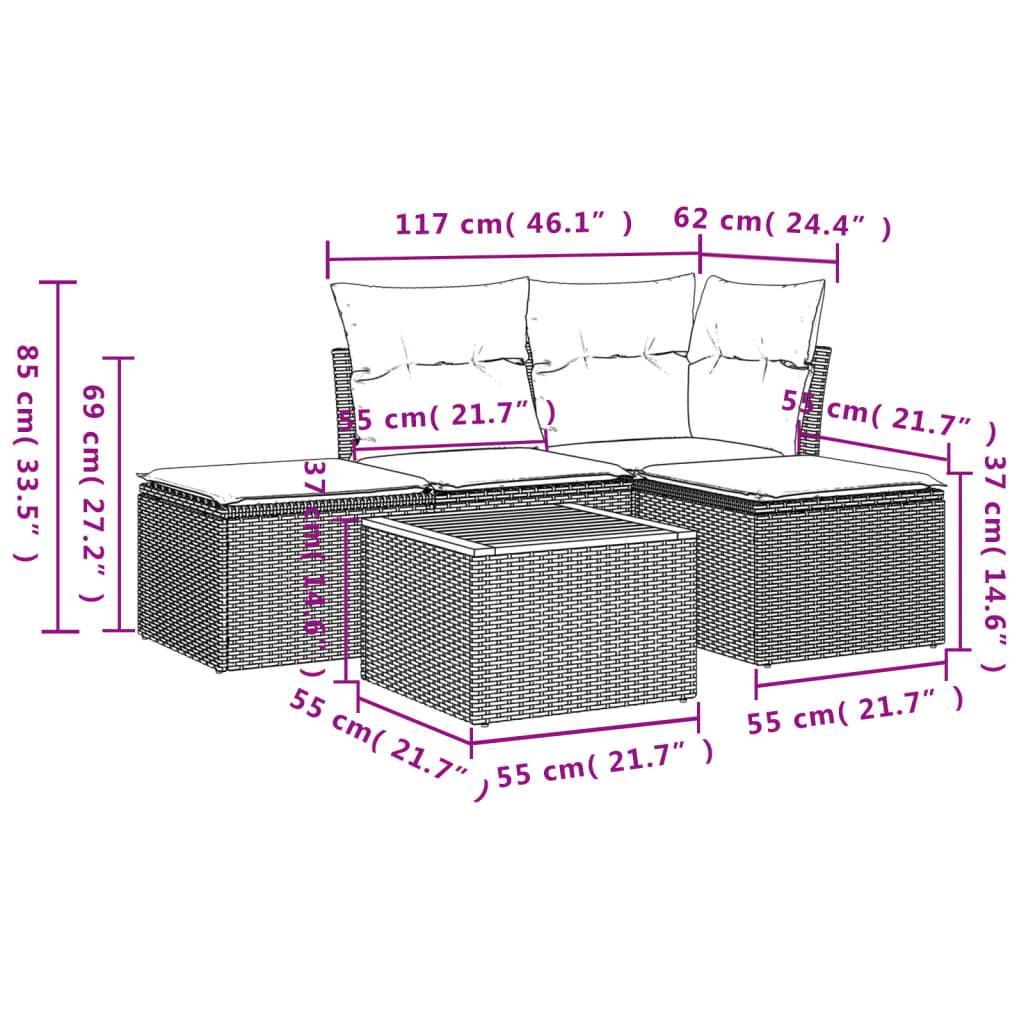 VidaXL Ensemble de canapés de jardin rotin synthétique  