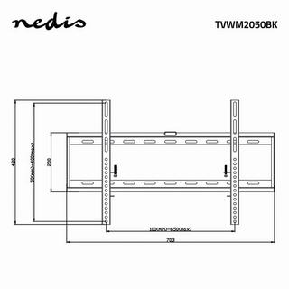 Nedis  Feste TV-Wandhalterung | 42-70" | Maximal unterstütztes Gewicht des Bildschirms: 60kg | Minimaler Wandabstand: 29mm | Stahl | Schwarz 