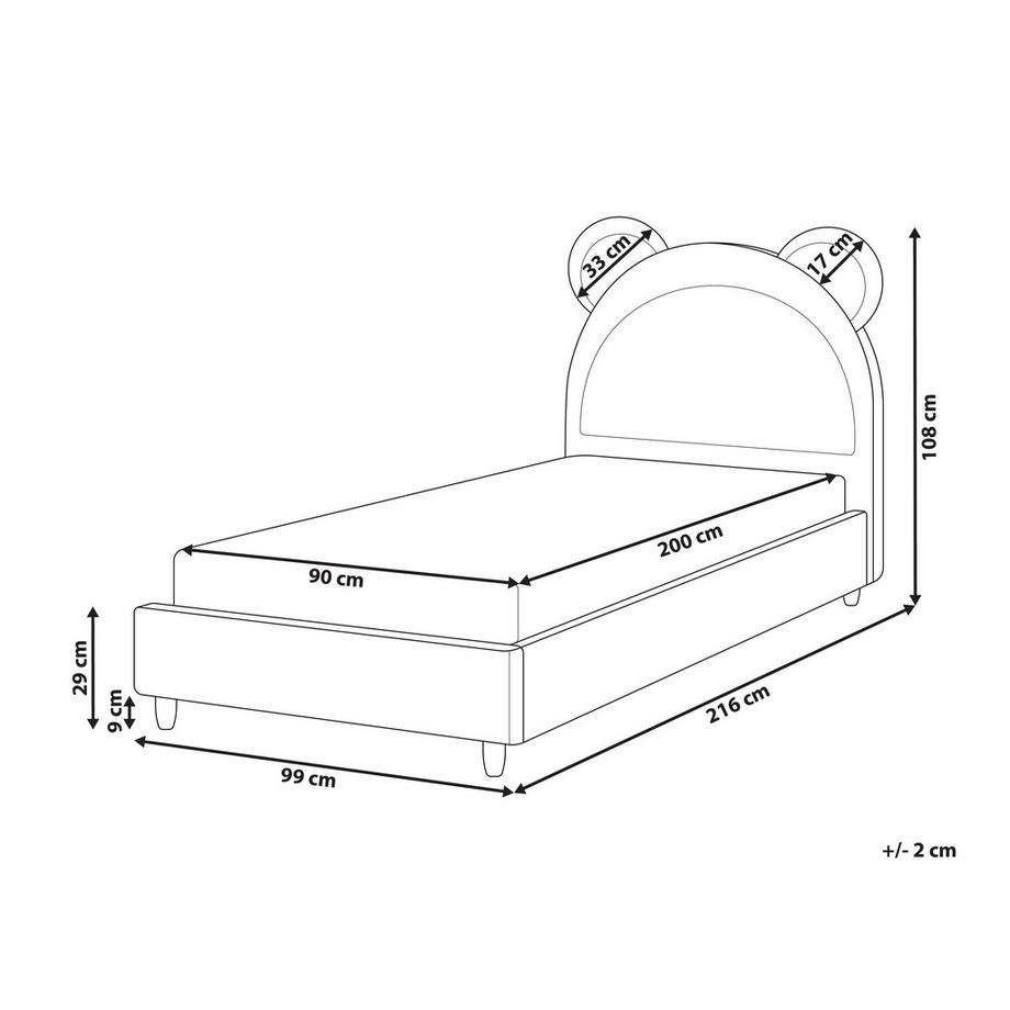 Beliani Lit d'enfant en Velours  MAILLES  