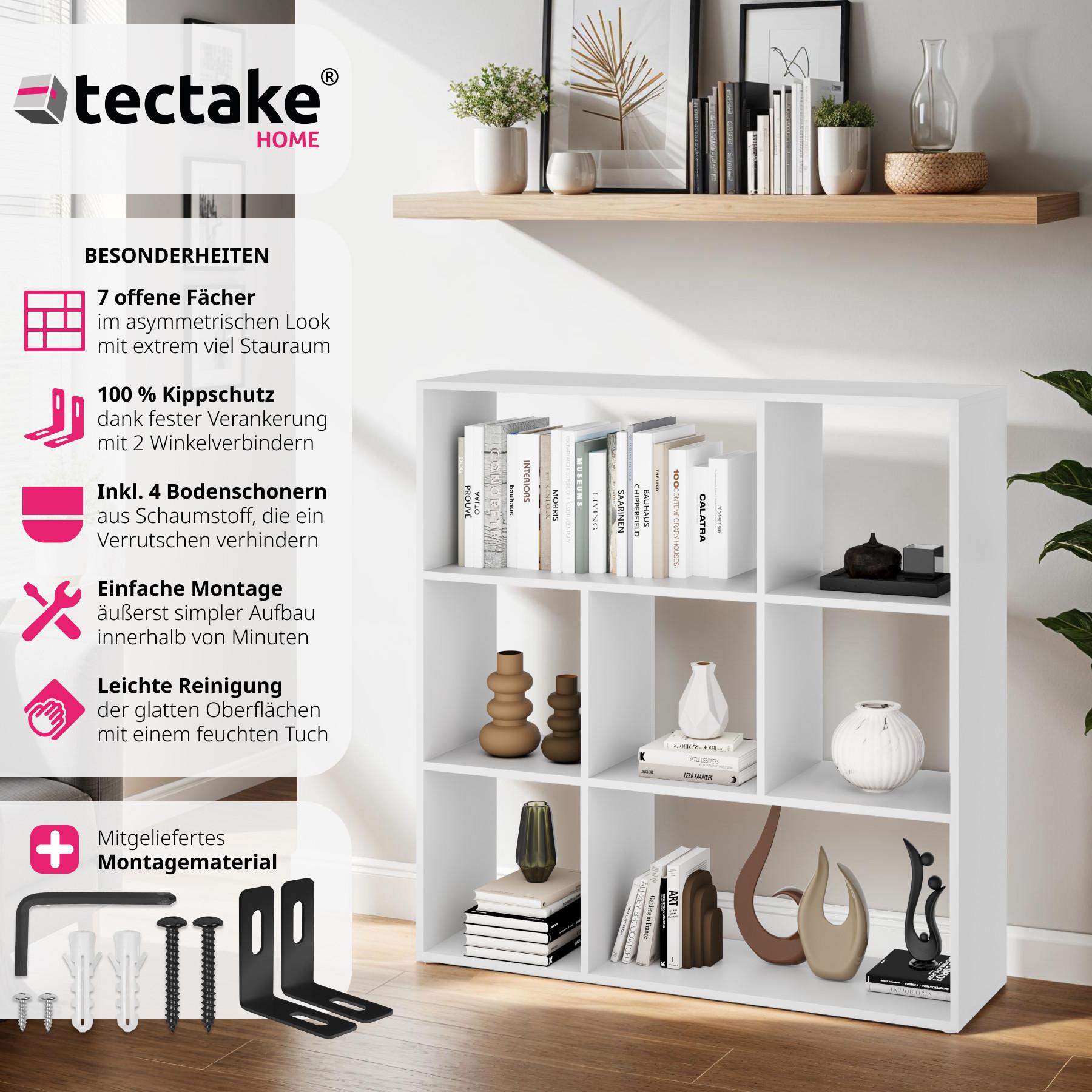 Tectake Libreria Tartu con 7 scomparti aperti, 104x29x107 cm  