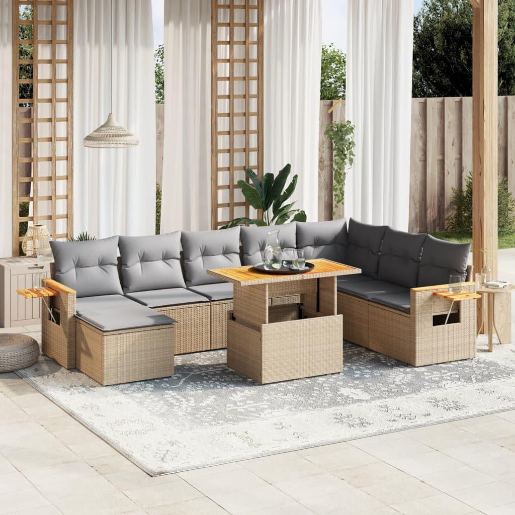 VidaXL set divano da giardino Polirattan  