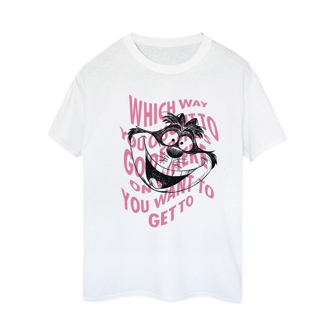 Image of Alice In Wonderland Chesire Cat Tshirt Damen Weiss S