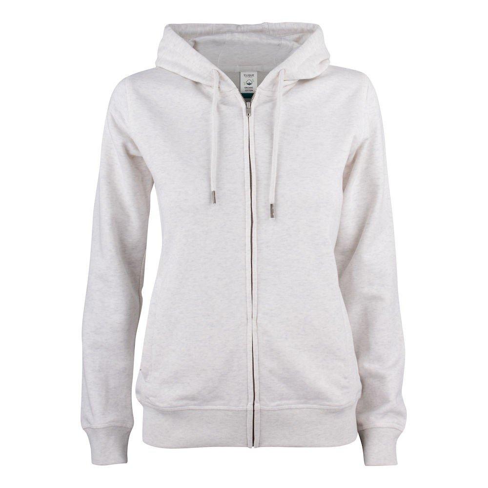 Image of Premium Hoodie Mit Durchgehendem Reißverschluss Damen Weiss Bunt M