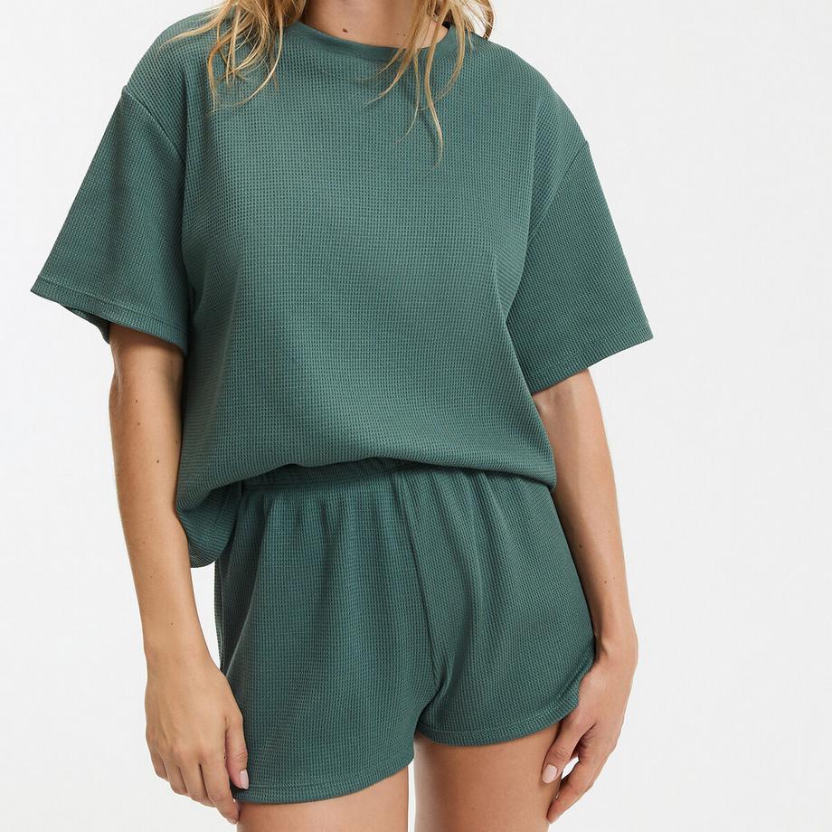 La Redoute Collections Pigiama Corto in Maglia a Nido d'Ape  