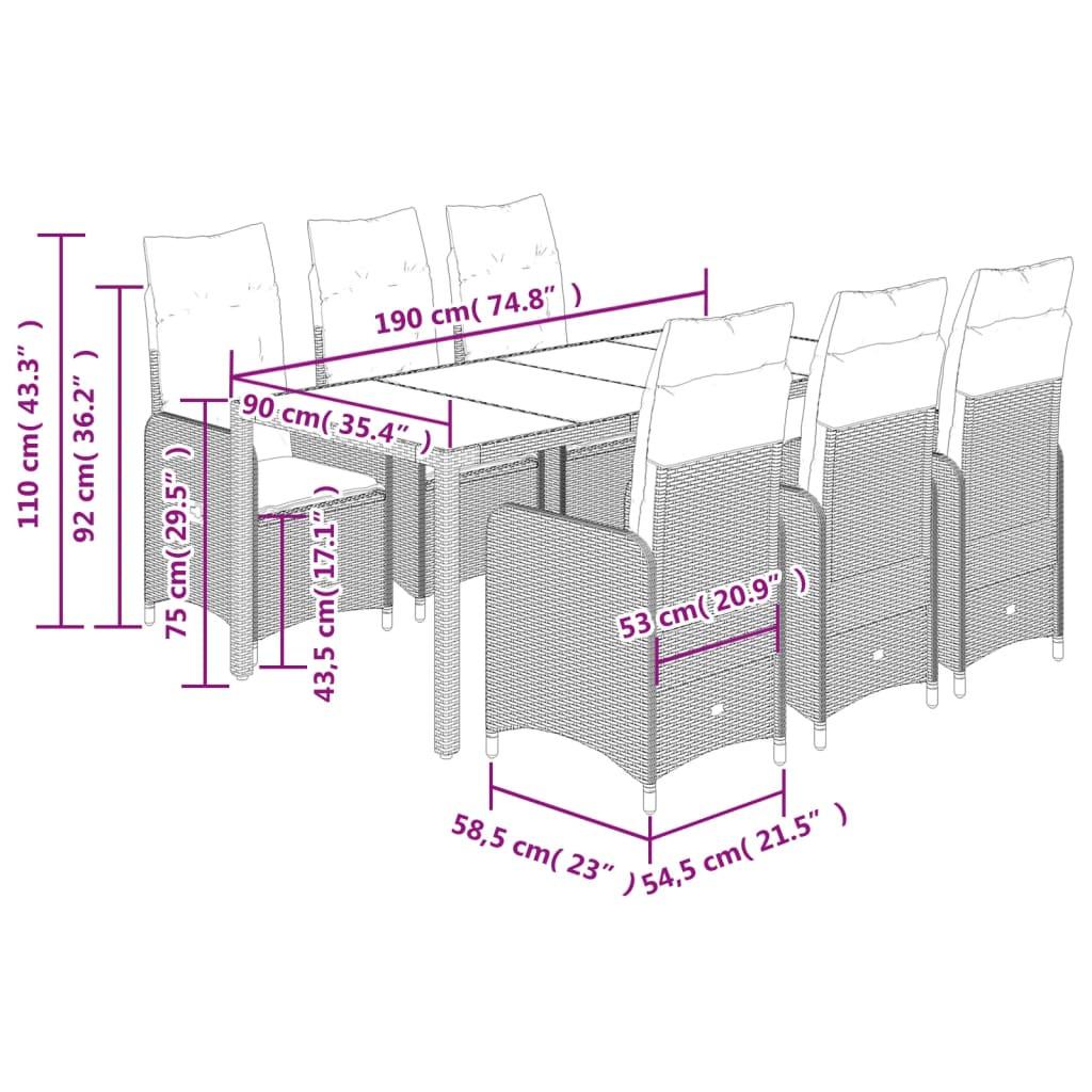 VidaXL Ensemble de bistro rotin synthétique  