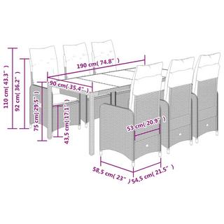 VidaXL Ensemble de bistro rotin synthétique  