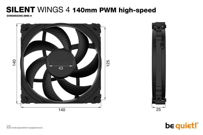 BE QUIET!  ! SILENT WINGS 4 | 140mm PWM Case per computer Ventilatore 14 cm Nero 1 pz 