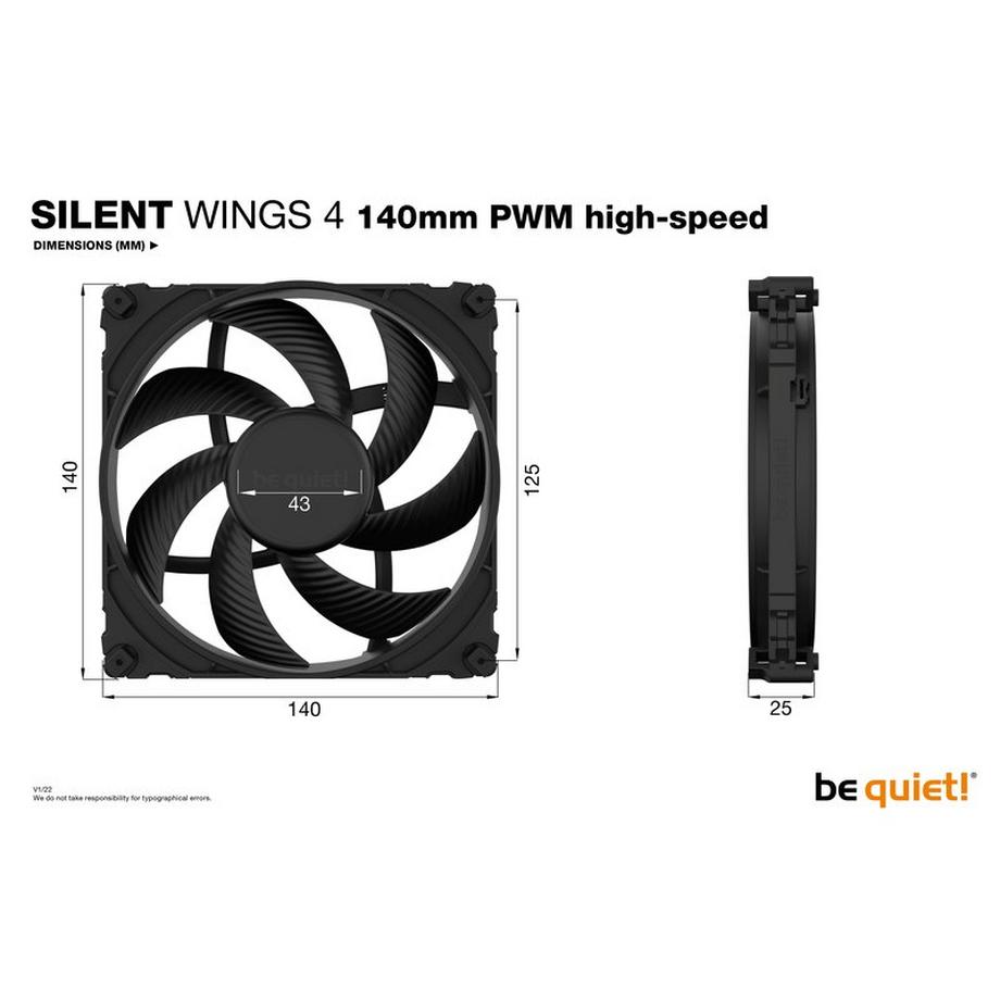 BE QUIET!  ! SILENT WINGS 4 | 140mm PWM Case per computer Ventilatore 14 cm Nero 1 pz 