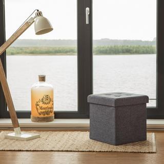 B2X Zusammenklappbarer Hocker mit Stauraum aus Leinenstoff  