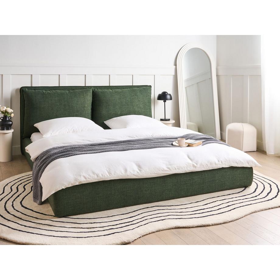 Beliani Wasserbett aus Stoff  BAJONNA  