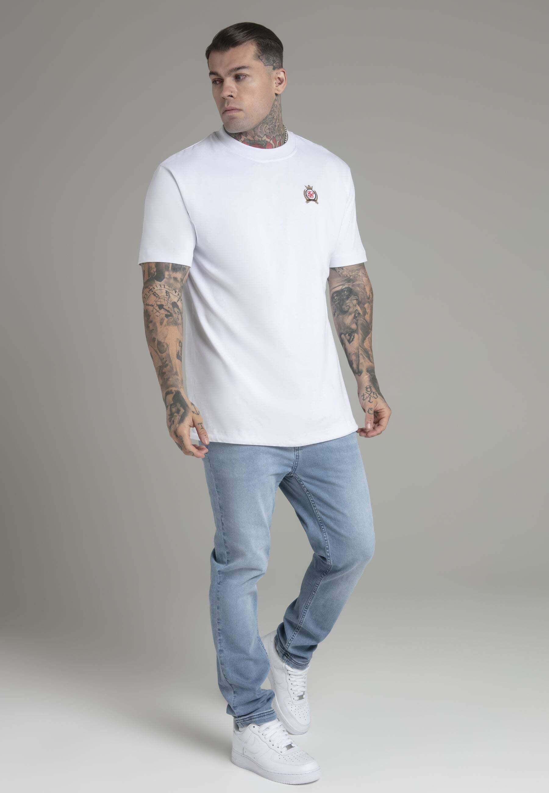 Sik Silk  T-Shirt Oversized T-Shirt in White 