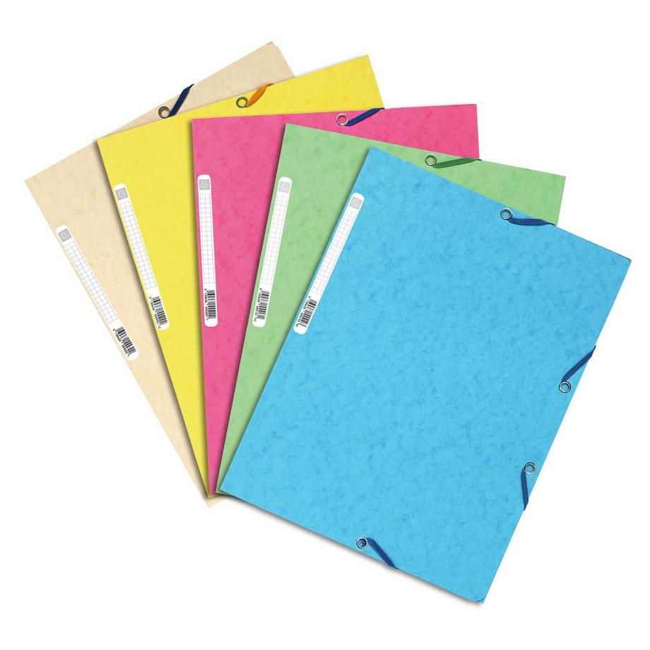 Exacompta Cartella 3 lembi con elastici cartoncino lustré 400g/mq - A4 - x 50  