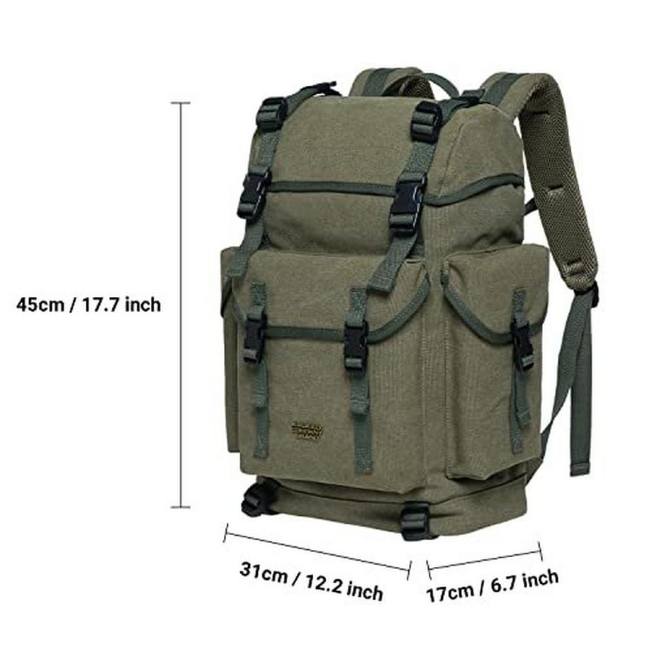 Only-bags.store Canvas Gross Vintage Jagd Wanderrucksack mit 15 Zoll Laptopfach  