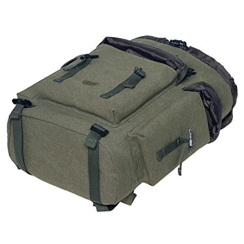 Only-bags.store Canvas Groß Rucksack, Vintage Jagdrucksack Wanderrucksack mit 15 Zoll Laptopfach für Arbeit,  