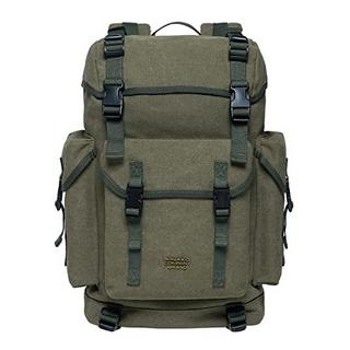 Only-bags.store Canvas Groß Rucksack, Vintage Jagdrucksack Wanderrucksack mit 15 Zoll Laptopfach für Arbeit,  