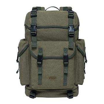 Canvas Groß Rucksack, Vintage Jagdrucksack Wanderrucksack mit 15 Zoll Laptopfach für Arbeit,