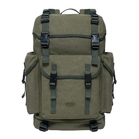 Only-bags.store Canvas Groß Rucksack, Vintage Jagdrucksack Wanderrucksack mit 15 Zoll Laptopfach für Arbeit,  