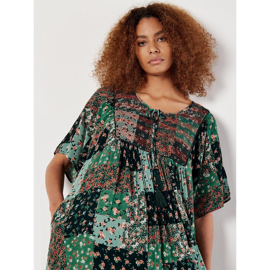 APRICOT Mini-robe froissée à imprimé patchwork  