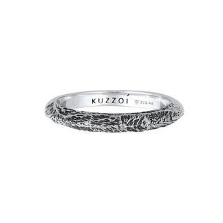 Kuzzoi  Ring  Bandring Schmal Used Look 925 Silber 