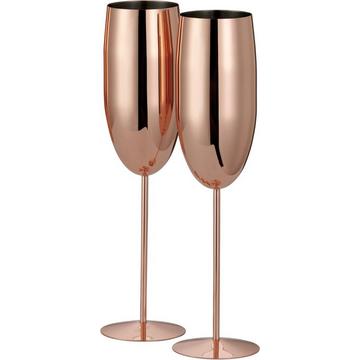 Edelstahl Sektgläser Rosegold 2er-Set