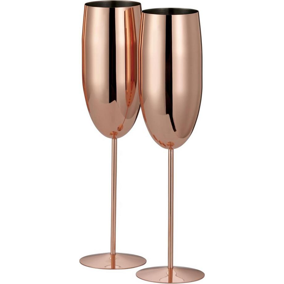 Oak & steel Edelstahl Sektgläser Rosegold 2er-Set  
