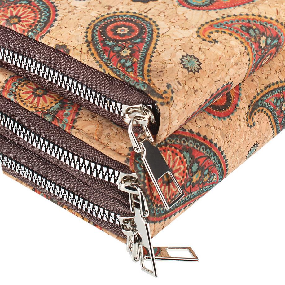Avizar  Pochette Liège Poche Zip carré Cachemire 