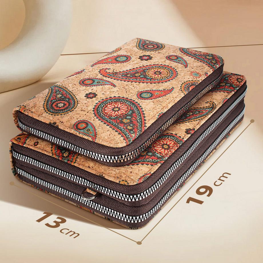 Avizar  Pochette Liège Poche Zip carré Cachemire 