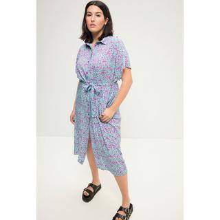 Studio Untold  Robe-chemisier oversized longueur midi, motif bicolore et ceinture à nouer 